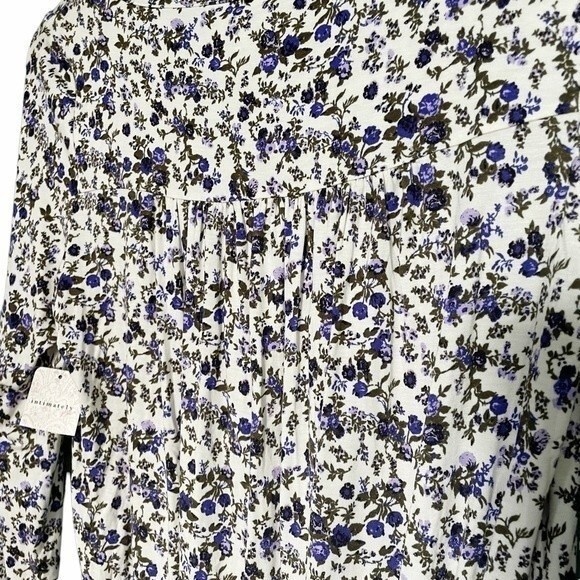 NWT Free People Kaya Floral Cutout Long Sleeve Bodysuit Cream & Purple Size XS - Picture 11 of 16